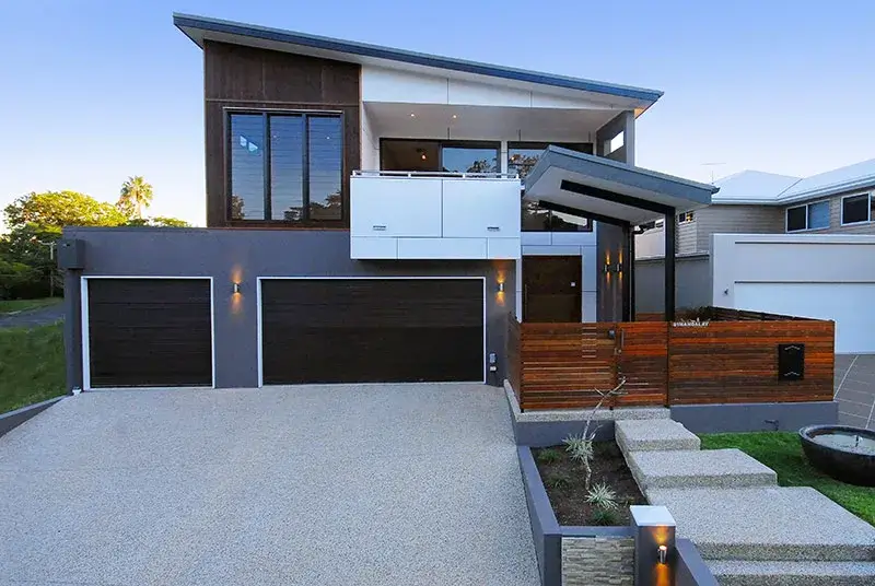 Renovation structural engineer services for contemporary home facade in Indooroopilly.